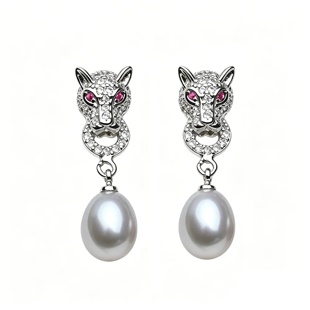 Genuine Natural Freshwater Pearl Earrings Woman,Gorgeous 925 Silver Grey Pearl Earring Wife Brithday Gift White Pink Wedding